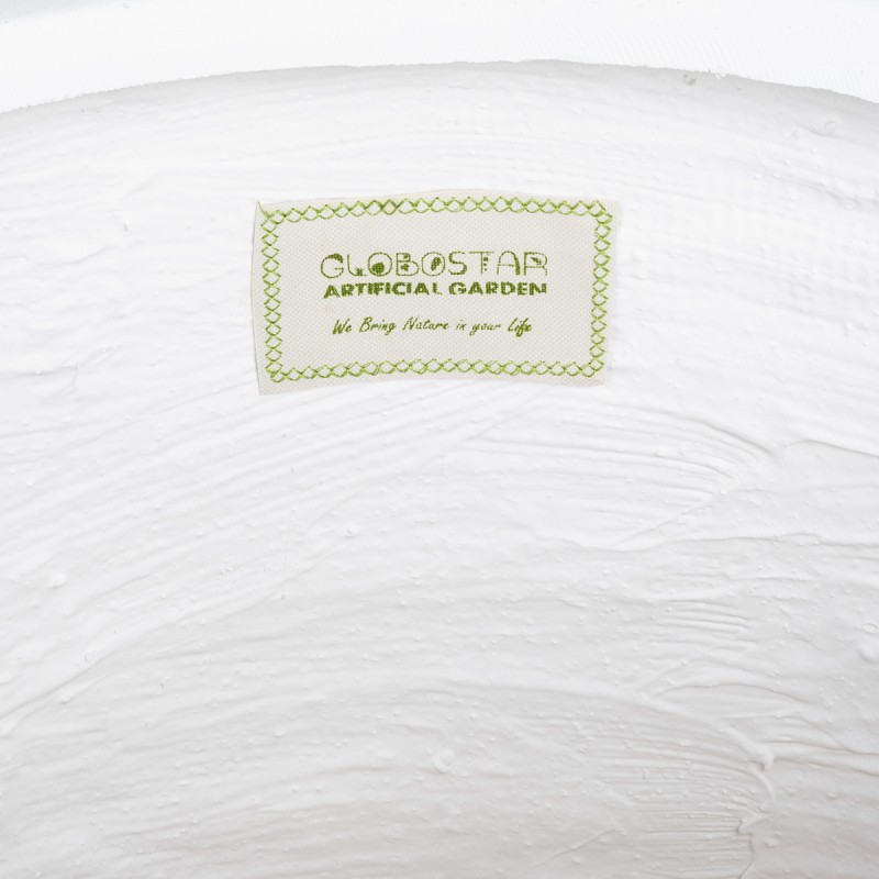 GloboStar® Artificial Garden MISSOURI 20693 Διακοσμητικό Πολυεστερικό Τσιμεντένιο Κασπώ Γλάστρα - Flower Pot Λευκό Φ70 x Υ70cm