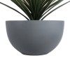 GloboStar® Artificial Garden BALTIMORE 20696 Διακοσμητικό Πολυεστερικό Τσιμεντένιο Κασπώ Γλάστρα - Flower Pot Γκρι Φ43 x Υ23cm