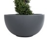 GloboStar® Artificial Garden BALTIMORE 20697 Διακοσμητικό Πολυεστερικό Τσιμεντένιο Κασπώ Γλάστρα - Flower Pot Γκρι Φ61 x Υ30cm
