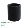 GloboStar® Artificial Garden PUEBLA 20698 Διακοσμητικό Πολυεστερικό Τσιμεντένιο Κασπώ Γλάστρα - Flower Pot Μαύρο Φ41 x Υ46cm