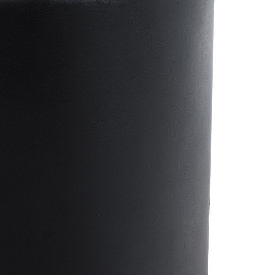 GloboStar® Artificial Garden PUEBLA 20698 Διακοσμητικό Πολυεστερικό Τσιμεντένιο Κασπώ Γλάστρα - Flower Pot Μαύρο Φ41 x Υ46cm