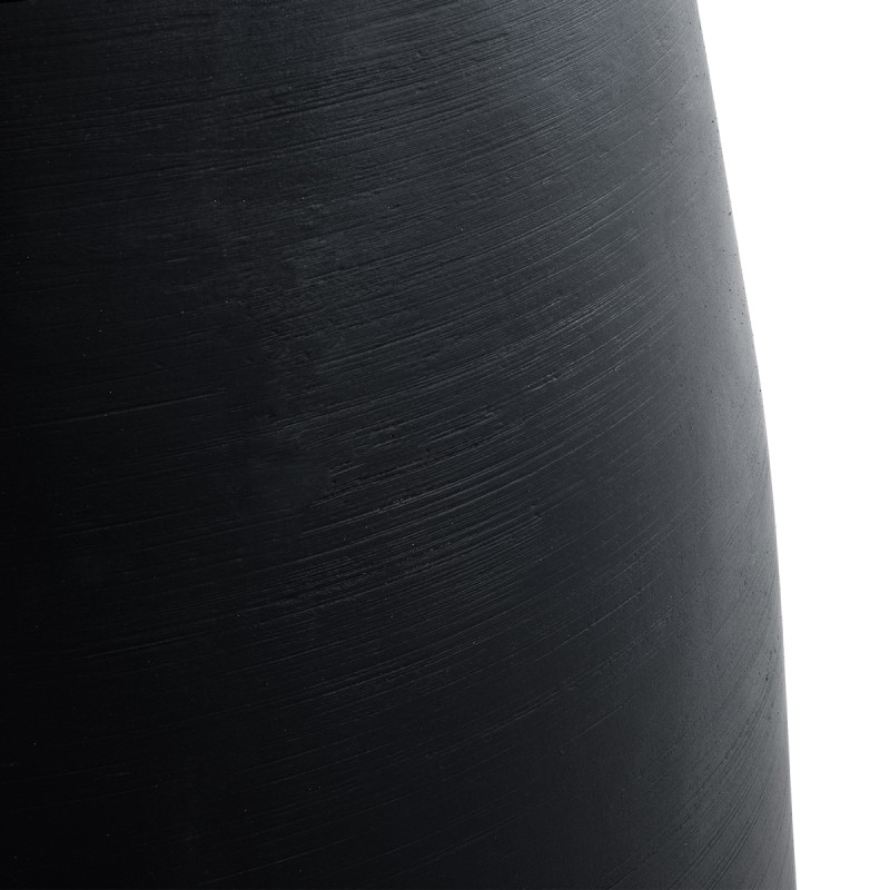 GloboStar® Artificial Garden TIJUANA 20703 Διακοσμητικό Πολυεστερικό Τσιμεντένιο Κασπώ Γλάστρα - Flower Pot Μαύρο Φ65 x Υ65cm