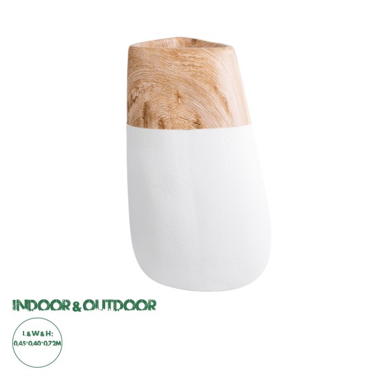 GloboStar® Artificial Garden PANDORA 20706 Επιδαπέδιο Πολυεστερικό Τσιμεντένιο Κασπώ Γλάστρα - Flower Pot Λευκό με Καφέ Μ45 x Π40 x Υ72cm GloboStar® Artificial Garden PANDORA 20706 Επιδαπέδιο Πολυεστερικό Τσιμεντένιο Κασπώ Γλάστρα - Flower Pot Λευκό με Καφέ Μ45 x Π40 x Υ72cm