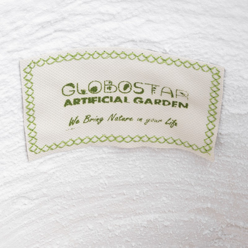 GloboStar® Artificial Garden MALVEN 20710 Επιδαπέδιο Πολυεστερικό Τσιμεντένιο Κασπώ Γλάστρα - Flower Pot Λευκό Φ31 x Υ28cm