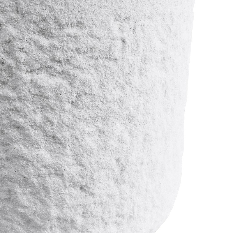 GloboStar® Artificial Garden MALVEN 20711 Επιδαπέδιο Πολυεστερικό Τσιμεντένιο Κασπώ Γλάστρα - Flower Pot Λευκό Φ25 x Υ23cm