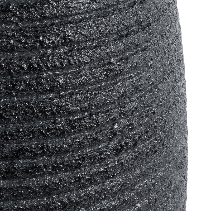 GloboStar® Artificial Garden NASHVILLE 20715 Επιδαπέδιο Πολυεστερικό Τσιμεντένιο Κασπώ Γλάστρα - Flower Pot Μαύρο Φ35 x Υ85cm