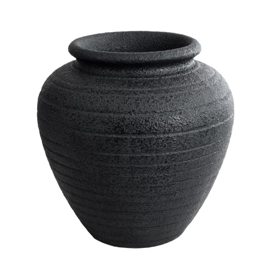 GloboStar® Artificial Garden OLYMPIA 20719 Επιδαπέδιο Πολυεστερικό Τσιμεντένιο Κασπώ Γλάστρα - Flower Pot Μαύρο Φ55 x Υ60cm GloboStar® Artificial Garden OLYMPIA 20719 Επιδαπέδιο Πολυεστερικό Τσιμεντένιο Κασπώ Γλάστρα - Flower Pot Μαύρο Φ55 x Υ60cm