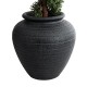 GloboStar® Artificial Garden OLYMPIA 20719 Επιδαπέδιο Πολυεστερικό Τσιμεντένιο Κασπώ Γλάστρα - Flower Pot Μαύρο Φ55 x Υ60cm GloboStar® Artificial Garden OLYMPIA 20719 Επιδαπέδιο Πολυεστερικό Τσιμεντένιο Κασπώ Γλάστρα - Flower Pot Μαύρο Φ55 x Υ60cm