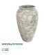 GloboStar® Artificial Garden IRISH 20721 Επιδαπέδιο Πολυεστερικό Τσιμεντένιο Κασπώ Γλάστρα - Flower Pot Λευκό με Μπεζ Φ55 x Υ90cm