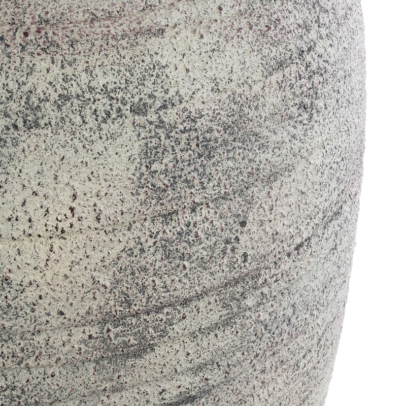 GloboStar® Artificial Garden IRISH 20721 Επιδαπέδιο Πολυεστερικό Τσιμεντένιο Κασπώ Γλάστρα - Flower Pot Λευκό με Μπεζ Φ55 x Υ90cm