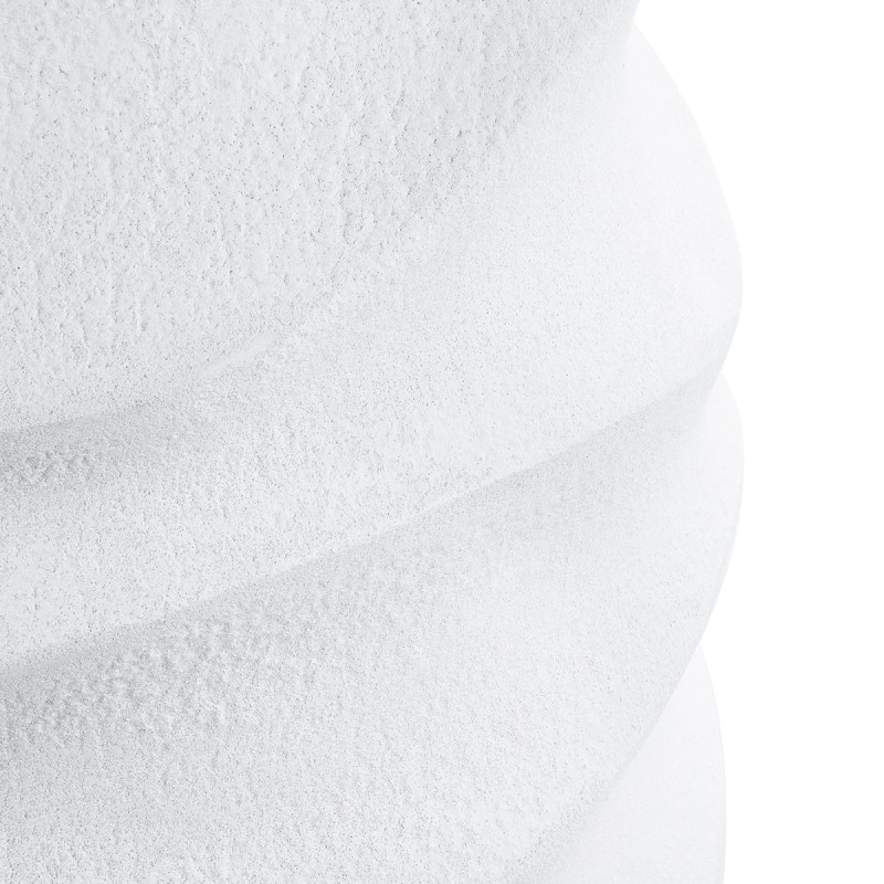 GloboStar® Artificial Garden PORTOFINO 20730 Επιδαπέδιο Πολυεστερικό Τσιμεντένιο Κασπώ Γλάστρα - Flower Pot Λευκό Φ50 x Υ80cm