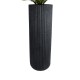 GloboStar® Artificial Garden MATERA 20733 Επιδαπέδιο Πολυεστερικό Τσιμεντένιο Κασπώ Γλάστρα - Flower Pot Μαύρο Φ42 x Υ120cm