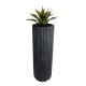 GloboStar® Artificial Garden MATERA 20733 Επιδαπέδιο Πολυεστερικό Τσιμεντένιο Κασπώ Γλάστρα - Flower Pot Μαύρο Φ42 x Υ120cm
