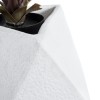 GloboStar® Artificial Garden ALBEROBELLO 20737 Επιδαπέδιο Πολυεστερικό Τσιμεντένιο Κασπώ Γλάστρα - Flower Pot Λευκό Μ50 x Π30 x Υ50cm