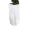 GloboStar® Artificial Garden PADOVA 20739 Επιδαπέδιο Πολυεστερικό Τσιμεντένιο Κασπώ Γλάστρα - Flower Pot Λευκό Φ48 x Υ100cm