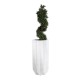GloboStar® Artificial Garden PADOVA 20739 Επιδαπέδιο Πολυεστερικό Τσιμεντένιο Κασπώ Γλάστρα - Flower Pot Λευκό Φ48 x Υ100cm