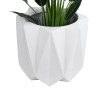 GloboStar® Artificial Garden PADOVA 20741 Επιδαπέδιο Πολυεστερικό Τσιμεντένιο Κασπώ Γλάστρα - Flower Pot Λευκό Φ51 x Υ46cm