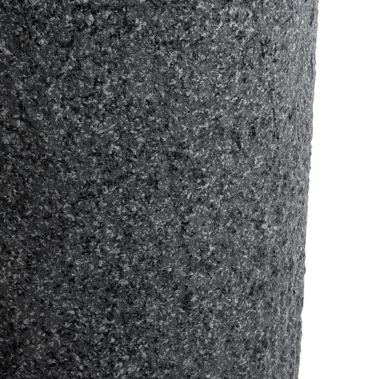 GloboStar® Artificial Garden BELLAGIO 20745 Επιδαπέδιο Πολυεστερικό Τσιμεντένιο Κασπώ Γλάστρα - Flower Pot Μαύρο με Καφέ Φ42 x Υ91cm