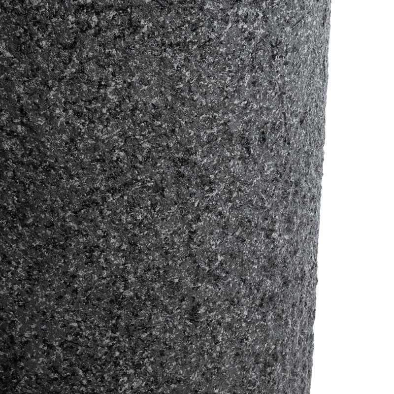 GloboStar® Artificial Garden BELLAGIO 20745 Επιδαπέδιο Πολυεστερικό Τσιμεντένιο Κασπώ Γλάστρα - Flower Pot Μαύρο με Καφέ Φ42 x Υ91cm