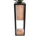 GloboStar® Artificial Garden CASSIANO 20752 Επιδαπέδιο Μεταλλικό Τσιμεντένιο Κασπώ Γλάστρα - Flower Pot Καφέ με Μαύρο Μ36 x Π36 x Υ120cm