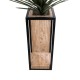 GloboStar® Artificial Garden CASSIANO 20753 Επιδαπέδιο Μεταλλικό Τσιμεντένιο Κασπώ Γλάστρα - Flower Pot Καφέ με Μαύρο Μ36 x Π36 x Υ90cm