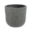 GloboStar® Artificial Garden ERICE 20758 Επιδαπέδιο Πολυεστερικό Τσιμεντένιο Κασπώ Γλάστρα - Flower Pot Γκρι Φ31 x Υ28cm