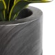 GloboStar® Artificial Garden PISA 20761 Επιδαπέδιο Πολυεστερικό Τσιμεντένιο Κασπώ Γλάστρα - Flower Pot Γκρι Ανθρακί Φ36 x Υ60cm