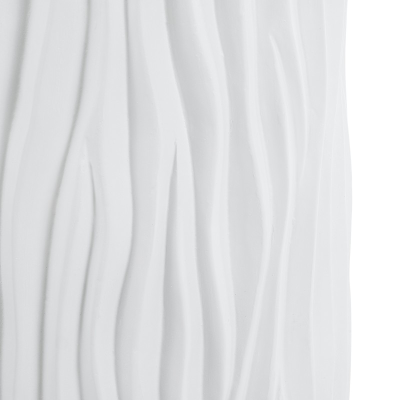 GloboStar® Artificial Garden ORIENTE 20768 Επιδαπέδιο Πολυεστερικό Τσιμεντένιο Κασπώ Γλάστρα - Flower Pot Λευκό Φ35 x Υ65cm