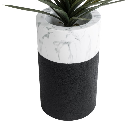 GloboStar® Artificial Garden ALMUDENA 20769 Επιδαπέδιο Πολυεστερικό Τσιμεντένιο Κασπώ Γλάστρα - Flower Pot Μαύρο με Λευκό Φ36 x Υ60cm GloboStar® Artificial Garden ALMUDENA 20769 Επιδαπέδιο Πολυεστερικό Τσιμεντένιο Κασπώ Γλάστρα - Flower Pot Μαύρο με Λευκό Φ36 x Υ60cm