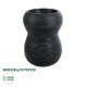 GloboStar® Artificial Garden BARRIO 20774 Επιδαπέδιο Πολυεστερικό Τσιμεντένιο Κασπώ Γλάστρα - Flower Pot Μαύρο Φ45 x Υ63cm