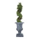 GloboStar® Artificial Garden ALCAZAR 20777 Επιδαπέδιο Πολυεστερικό Τσιμεντένιο Κασπώ Γλάστρα - Flower Pot Γκρι Φ51 x Υ71cm