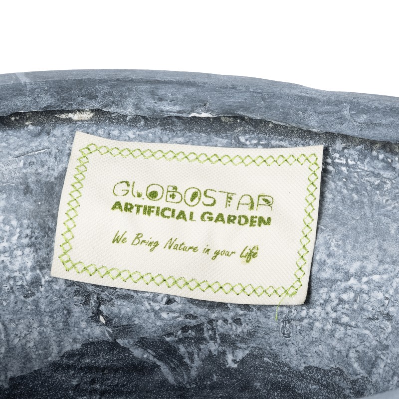 GloboStar® Artificial Garden ALCAZAR 20778 Επιδαπέδιο Πολυεστερικό Τσιμεντένιο Κασπώ Γλάστρα - Flower Pot Γκρι Φ38 x Υ51cm