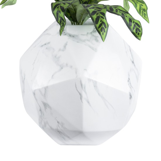 GloboStar® Artificial Garden BRIXTON 20783 Επιδαπέδιο Πολυεστερικό Τσιμεντένιο Κασπώ Γλάστρα - Flower Pot Λευκό Μ38 x Π38 x Υ38cm GloboStar® Artificial Garden BRIXTON 20783 Επιδαπέδιο Πολυεστερικό Τσιμεντένιο Κασπώ Γλάστρα - Flower Pot Λευκό Μ38 x Π38 x Υ38cm