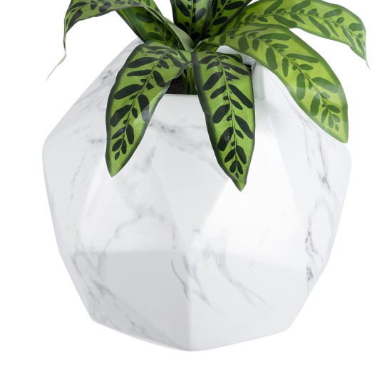 GloboStar® Artificial Garden BRIXTON 20783 Επιδαπέδιο Πολυεστερικό Τσιμεντένιο Κασπώ Γλάστρα - Flower Pot Λευκό Μ38 x Π38 x Υ38cm GloboStar® Artificial Garden BRIXTON 20783 Επιδαπέδιο Πολυεστερικό Τσιμεντένιο Κασπώ Γλάστρα - Flower Pot Λευκό Μ38 x Π38 x Υ38cm