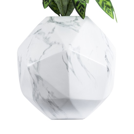 GloboStar® Artificial Garden BRIXTON 20783 Επιδαπέδιο Πολυεστερικό Τσιμεντένιο Κασπώ Γλάστρα - Flower Pot Λευκό Μ38 x Π38 x Υ38cm GloboStar® Artificial Garden BRIXTON 20783 Επιδαπέδιο Πολυεστερικό Τσιμεντένιο Κασπώ Γλάστρα - Flower Pot Λευκό Μ38 x Π38 x Υ38cm