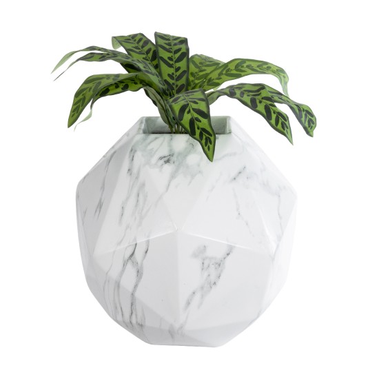 GloboStar® Artificial Garden BRIXTON 20783 Επιδαπέδιο Πολυεστερικό Τσιμεντένιο Κασπώ Γλάστρα - Flower Pot Λευκό Μ38 x Π38 x Υ38cm GloboStar® Artificial Garden BRIXTON 20783 Επιδαπέδιο Πολυεστερικό Τσιμεντένιο Κασπώ Γλάστρα - Flower Pot Λευκό Μ38 x Π38 x Υ38cm