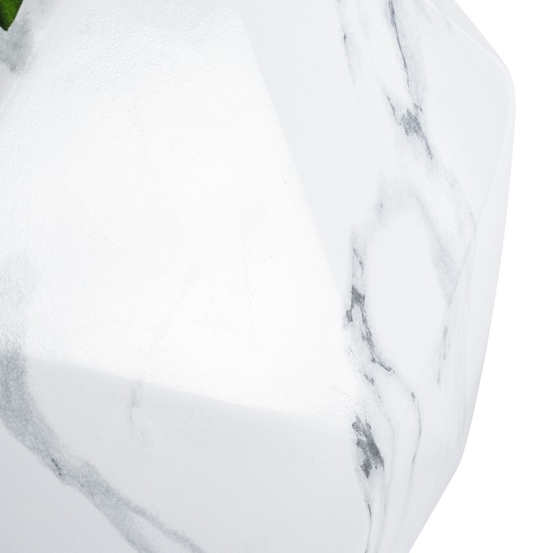 GloboStar® Artificial Garden BRIXTON 20783 Επιδαπέδιο Πολυεστερικό Τσιμεντένιο Κασπώ Γλάστρα - Flower Pot Λευκό Μ38 x Π38 x Υ38cm