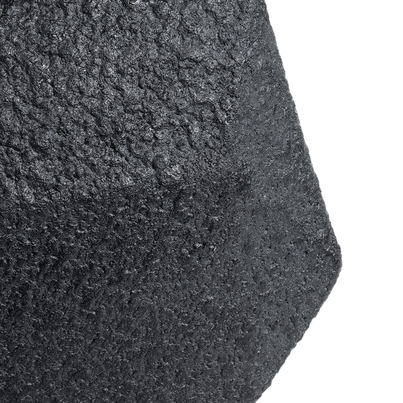 GloboStar® Artificial Garden GREENWICH 20787 Επιδαπέδιο Πολυεστερικό Τσιμεντένιο Κασπώ Γλάστρα - Flower Pot Μαύρο Μ24 x Π14 x Υ20cm