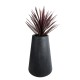 GloboStar® Artificial Garden SOHO 20790 Επιδαπέδιο Πολυεστερικό Τσιμεντένιο Κασπώ Γλάστρα - Flower Pot Μαύρο Φ60 x Υ90cm