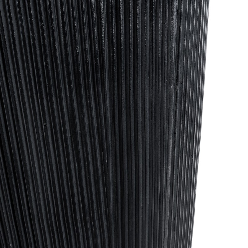 GloboStar® Artificial Garden CASTLE 20792 Επιδαπέδιο Πολυεστερικό Τσιμεντένιο Κασπώ Γλάστρα - Flower Pot Μαύρο Φ43 x Υ112cm