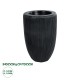 GloboStar® Artificial Garden CASTLE 20793 Διακοσμητικό Πολυεστερικό Τσιμεντένιο Κασπώ Γλάστρα - Flower Pot Μαύρο Φ35 x Υ54cm