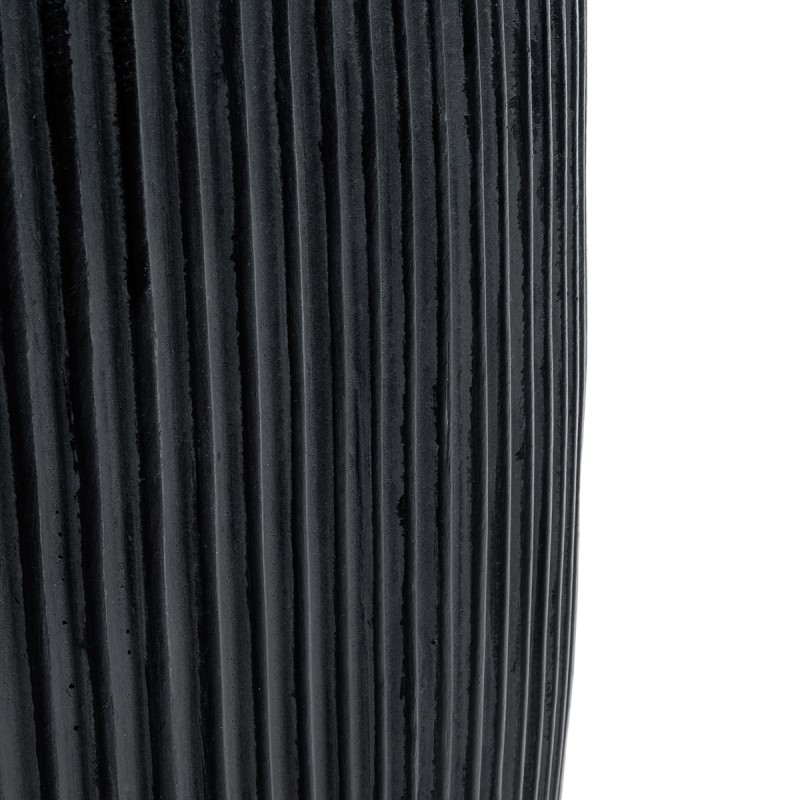 GloboStar® Artificial Garden CASTLE 20793 Διακοσμητικό Πολυεστερικό Τσιμεντένιο Κασπώ Γλάστρα - Flower Pot Μαύρο Φ35 x Υ54cm