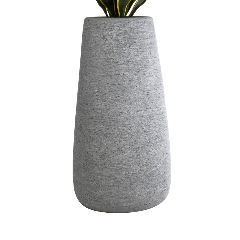 GloboStar® Artificial Garden OXFORD 20795 Επιδαπέδιο Πολυεστερικό Τσιμεντένιο Κασπώ Γλάστρα - Flower Pot Γκρι Μ45 x Π49 x Υ90cm