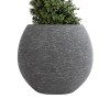 GloboStar® Artificial Garden COLUMBIA 20797 Επιδαπέδιο Πολυεστερικό Τσιμεντένιο Κασπώ Γλάστρα - Flower Pot Γκρι Φ40 x Υ35cm