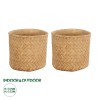 GloboStar® Artificial Garden MEDRANO 20799 ΣΕΤ 2 Διακοσμητικά Πολυεστερικά Τσιμεντένιά Κασπώ Γλάστρες - Flower Pots Μπεζ A:Φ25 x Υ23cm B:Φ25 x Υ23cm