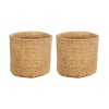 GloboStar® Artificial Garden MEDRANO 20799 ΣΕΤ 2 Διακοσμητικά Πολυεστερικά Τσιμεντένιά Κασπώ Γλάστρες - Flower Pots Μπεζ A:Φ25 x Υ23cm B:Φ25 x Υ23cm