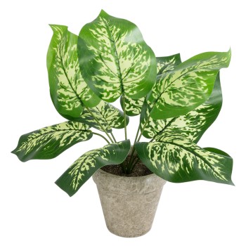 GloboStar® Artificial Garden DIEFFENBACHIA POTTED PLANT 20897 Διακοσμητικό Φυτό Διφενμπάχια Φ40 x Υ33cm