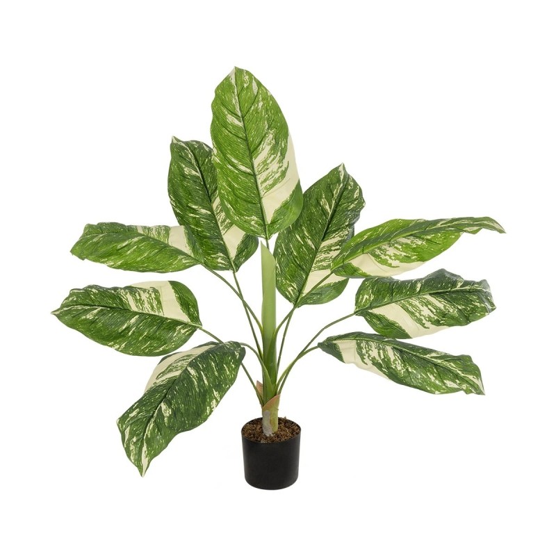 GloboStar® Artificial Garden DIEFFENBACHIA 20941 Τεχνητό Διακοσμητικό Φυτό Πράσινη & Μπεζ Διφενμπάχια Μ80 x Π80 x Υ90cm