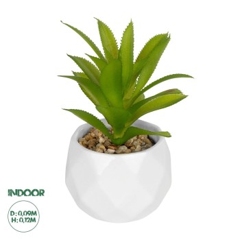 GloboStar® Artificial Garden SUCCULENT ALOE POTTED PLANT 20984 Διακοσμητικό Φυτό Αλόη Φ9 x Υ12cm