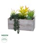 GloboStar® Artificial Garden SUCCULENT VARIUS PLANT POTTED 21034 Διακοσμητικό Φυτό Μίξ Μ23 x Π13 x Υ23cm